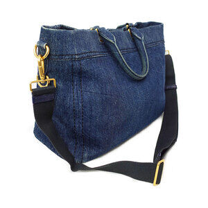 Prada Bag bag Denim Navy tote City Blue denim Calf